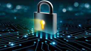 Circuit and Lock Lock on the converging point on a circuit, security concept